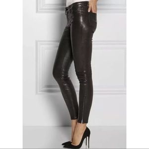 $998 J. Brand Lambskin Leather Skinny Ankle Zip